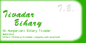 tivadar bihary business card